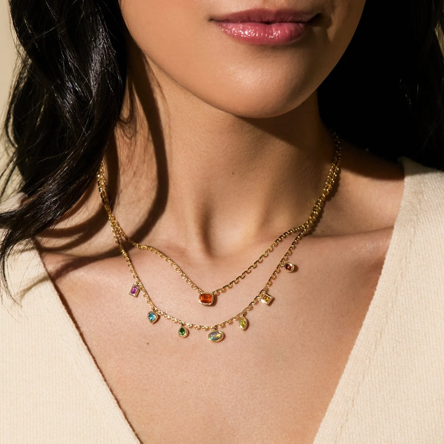 1.02ct mandarin garnet lace necklace