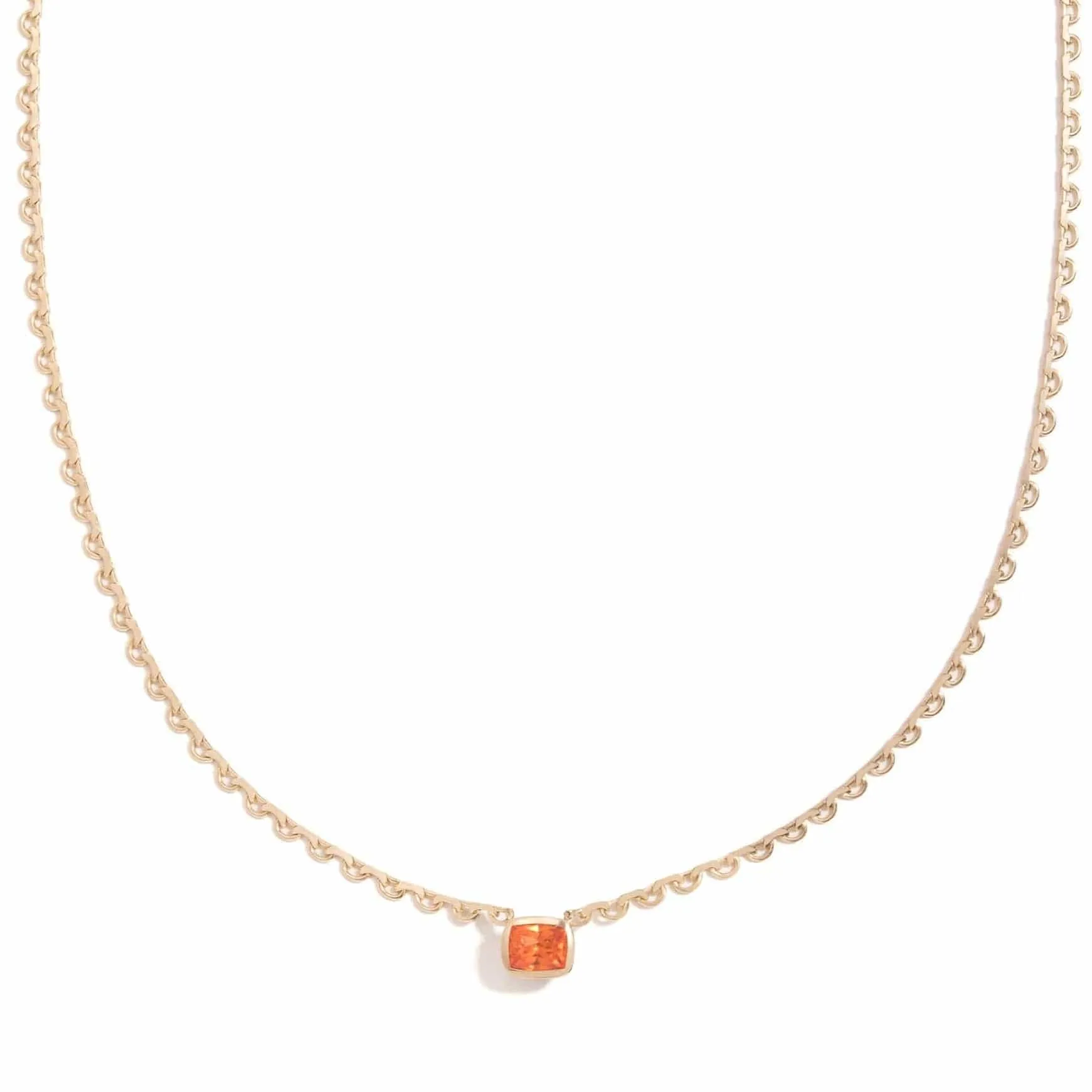 1.02ct mandarin garnet lace necklace