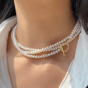 120cm Long Natural Freshwater Pearl Necklace White
