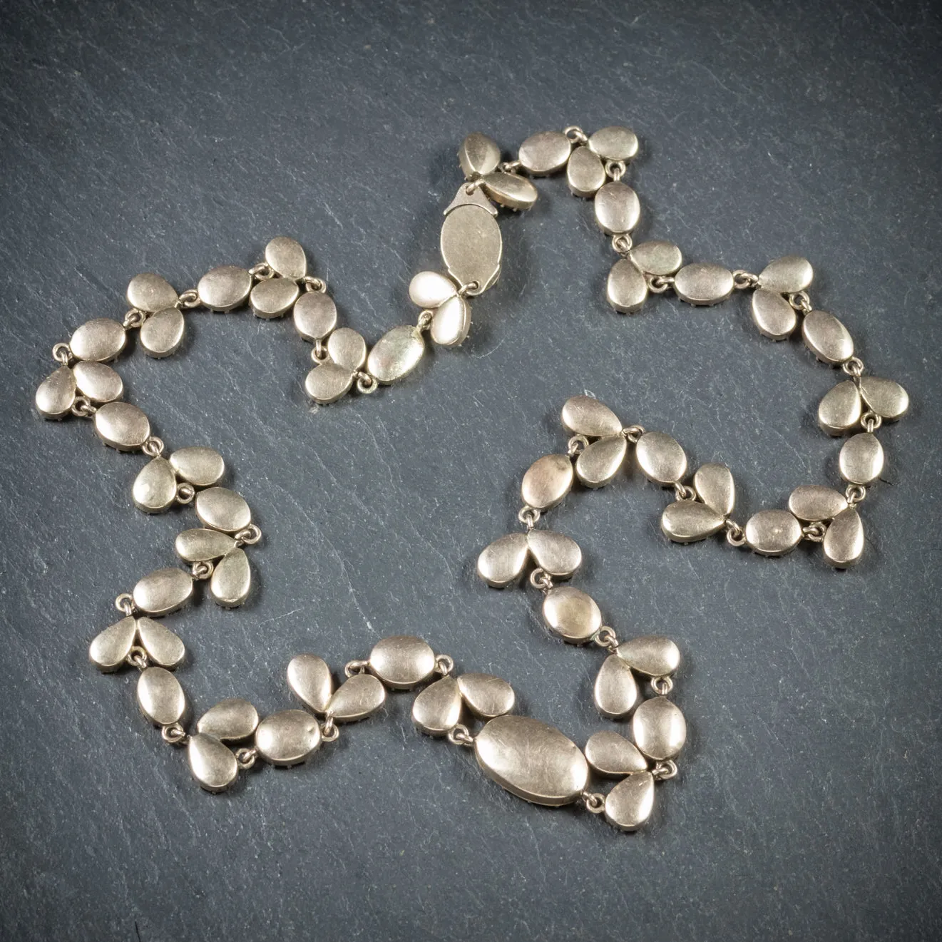 Antique Georgian 18ct Gold Flat Cut Garnet Riviere Necklace Circa 1790