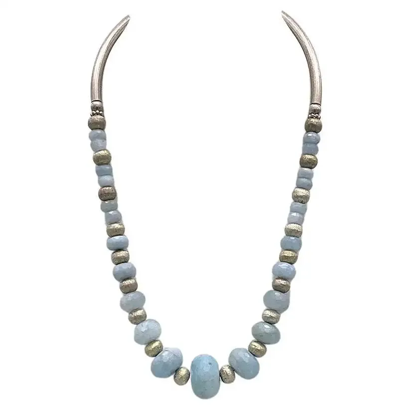 Aquamarine and Sterling Necklace