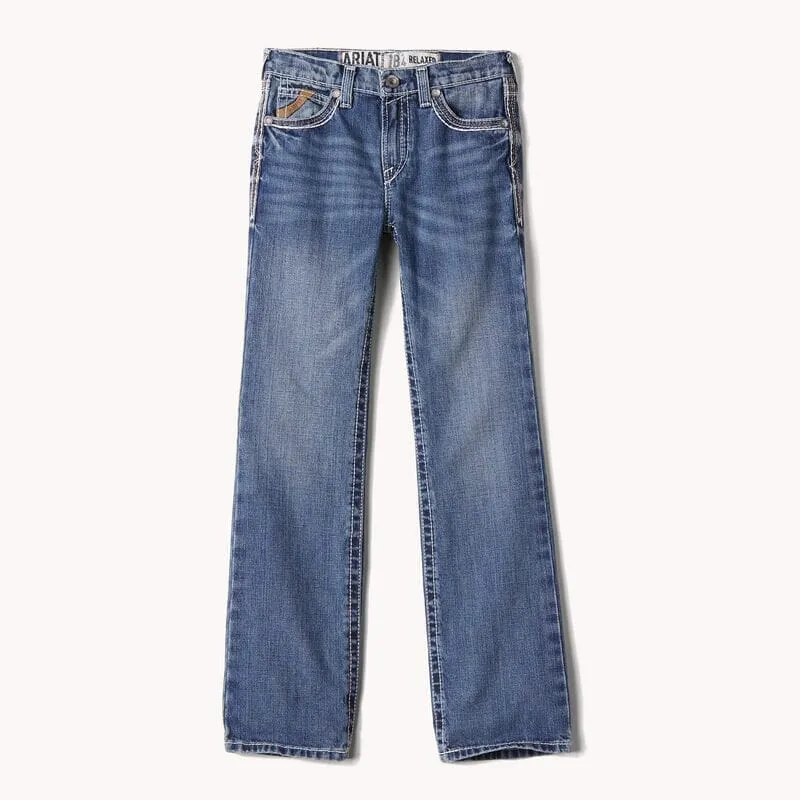 Ariat Boy's - B4 Coltrane Relaxed Fit Boot Cut Jean - Durango