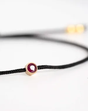 Bezel Ruby Cord Bracelet