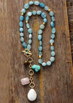 Boho Beaded Summer Necklace