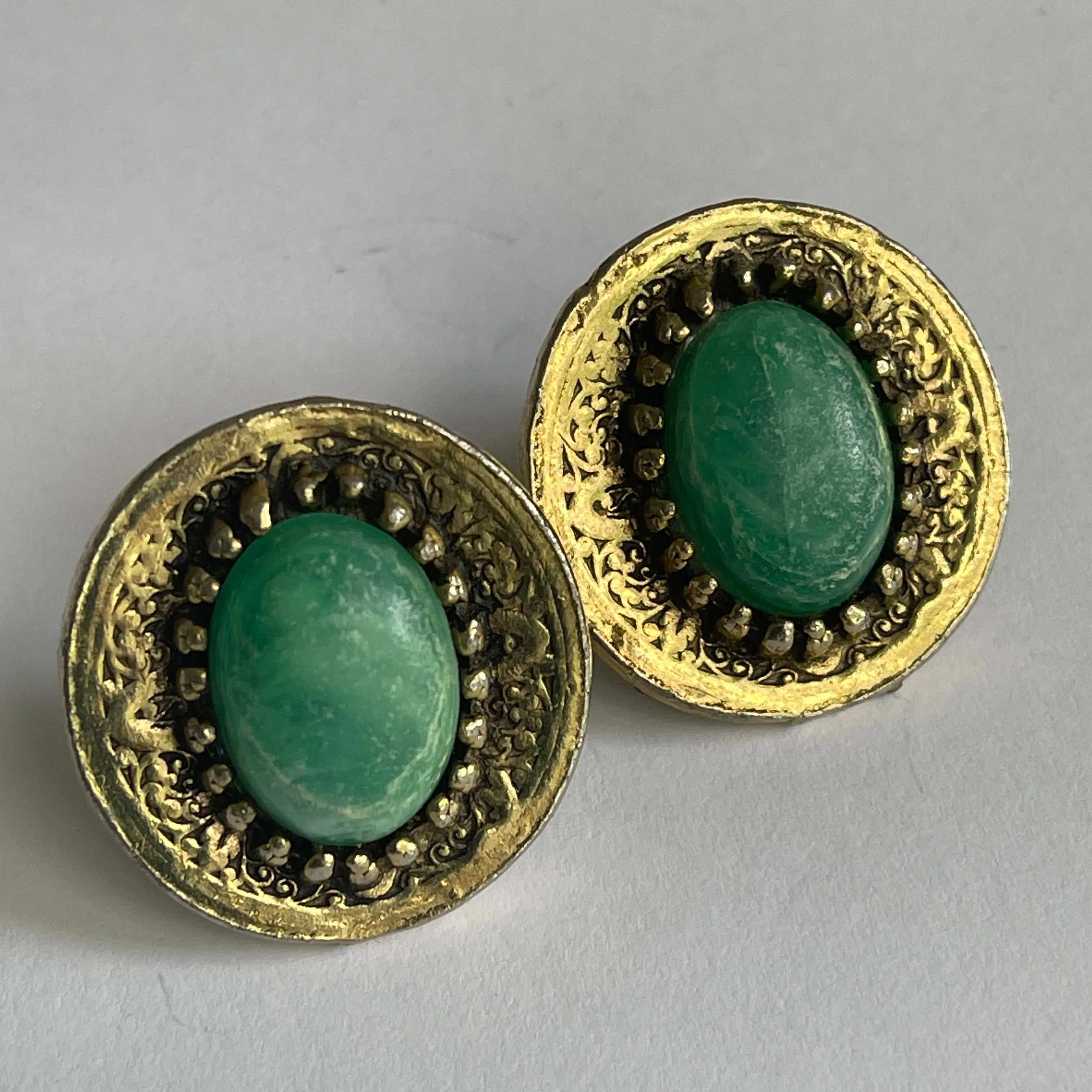 Etruscan Vintage Filigree Mid Century Panel Bracelet & Earrings Set