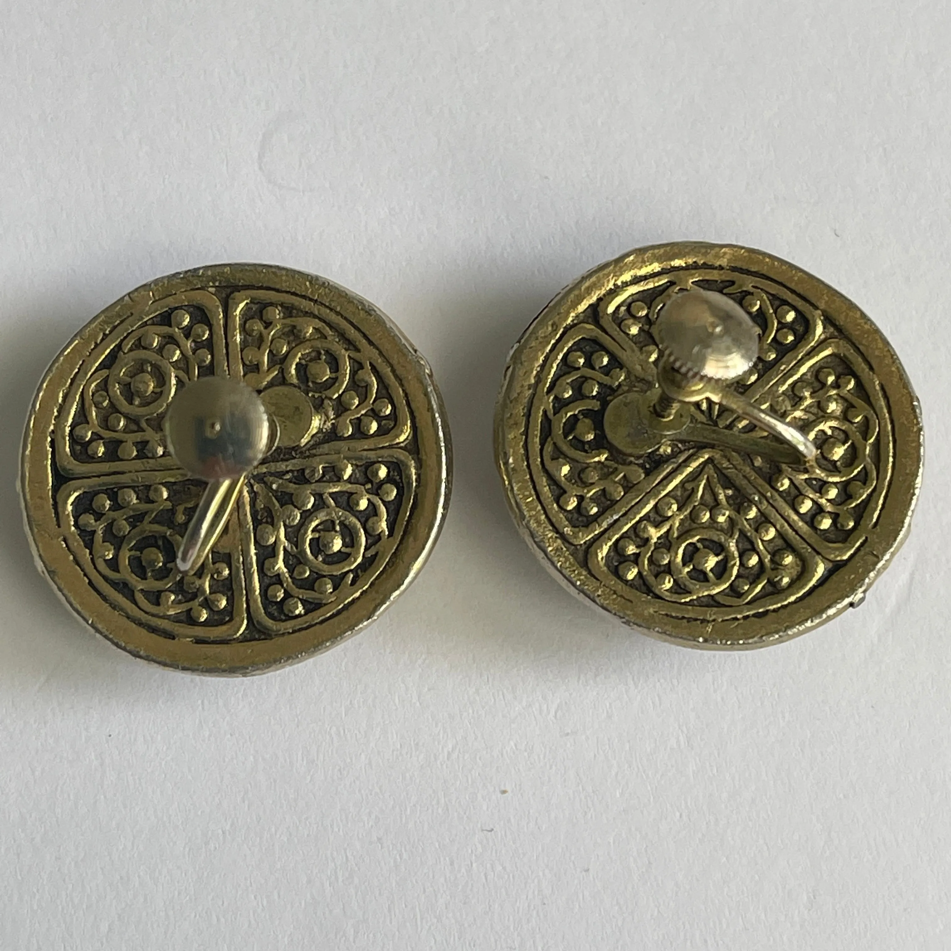 Etruscan Vintage Filigree Mid Century Panel Bracelet & Earrings Set
