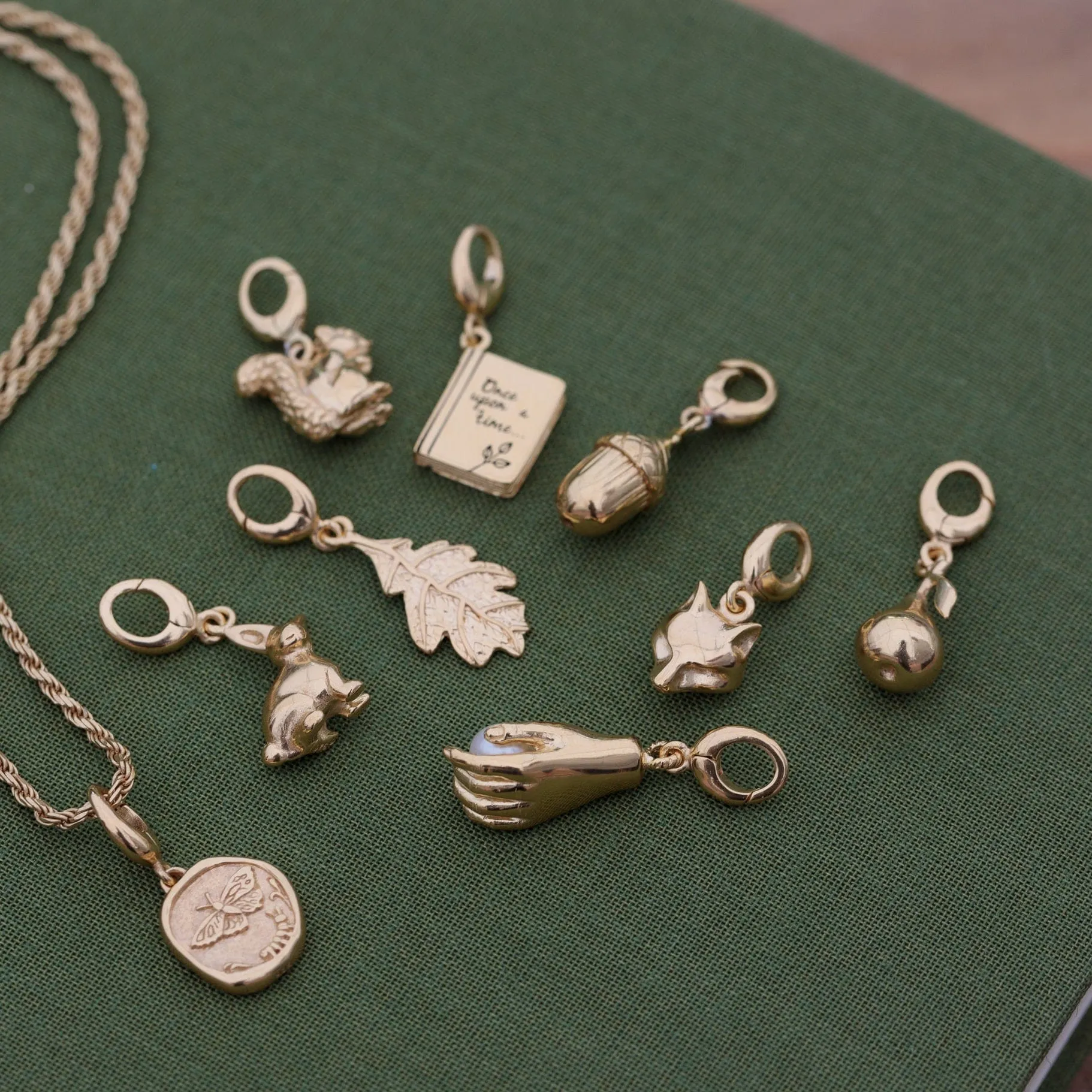 Gold Plated Hand and Pearl Necklace
