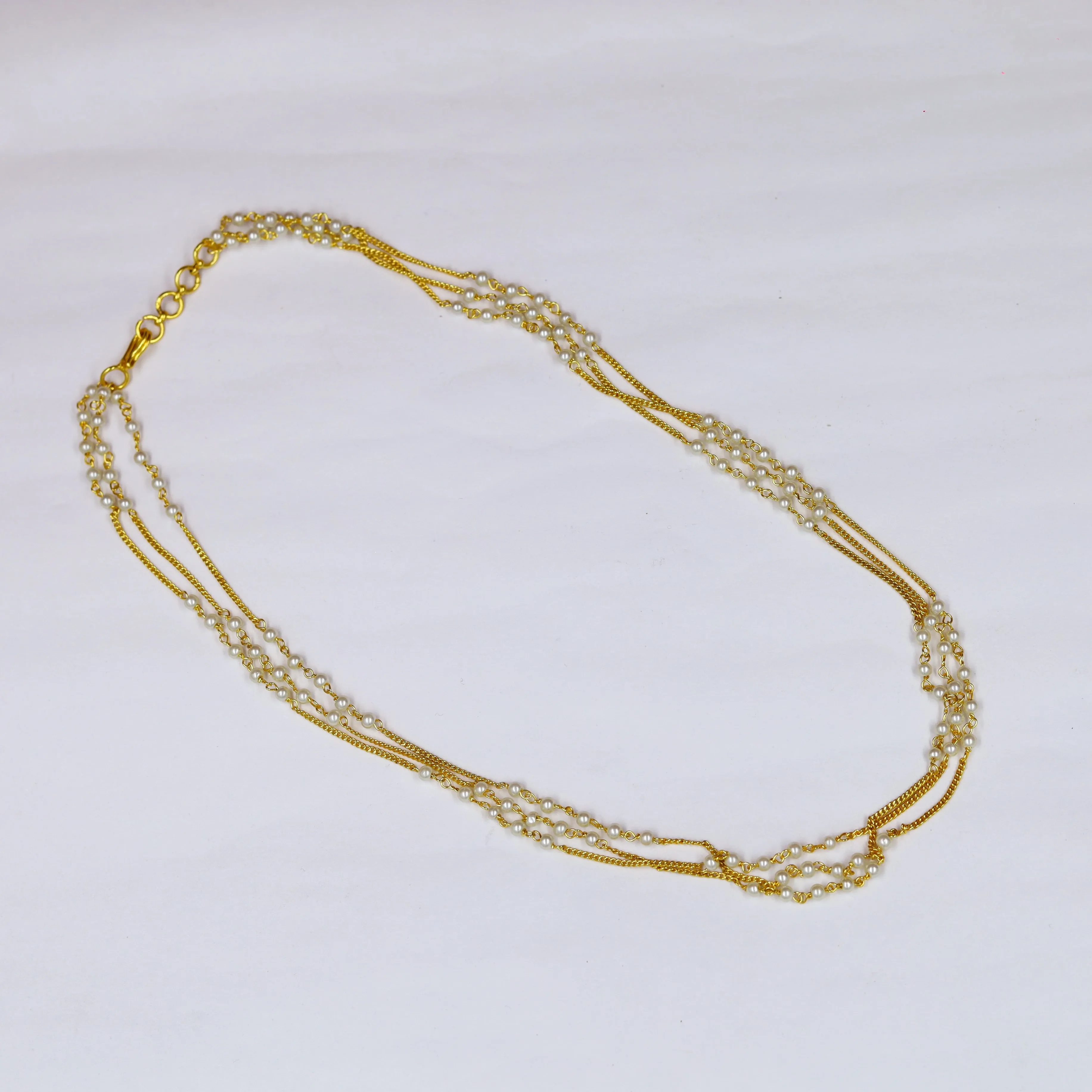 Gold Plated Pearl Necklace Set 13456-21