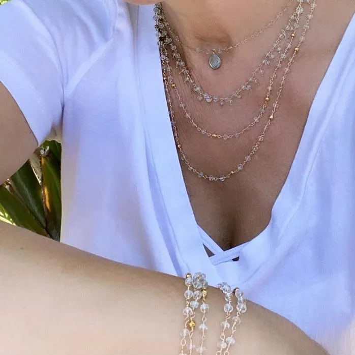 Long Gemstone Necklace - Gina
