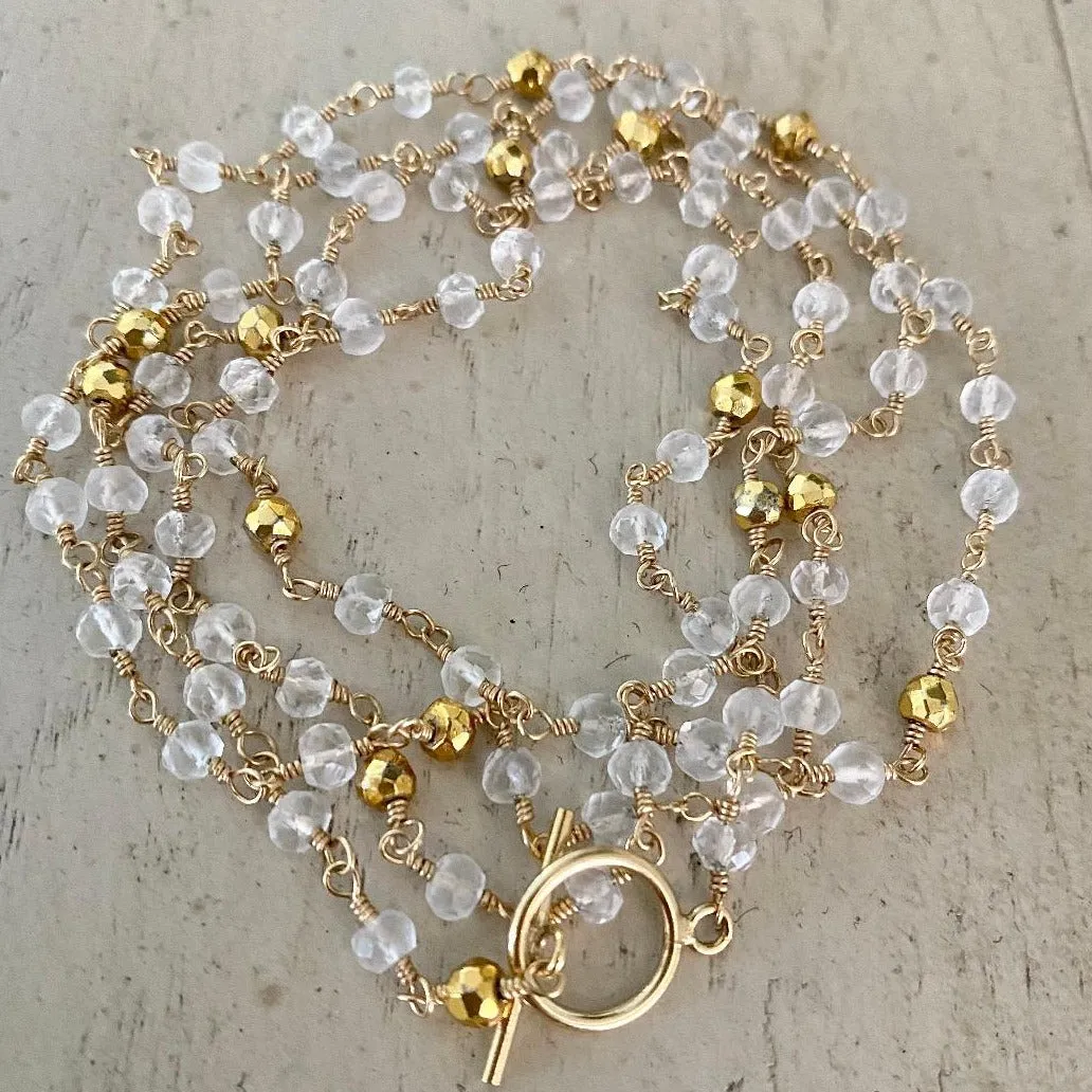 Long Gemstone Necklace - Gina