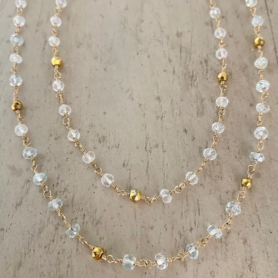 Long Gemstone Necklace - Gina