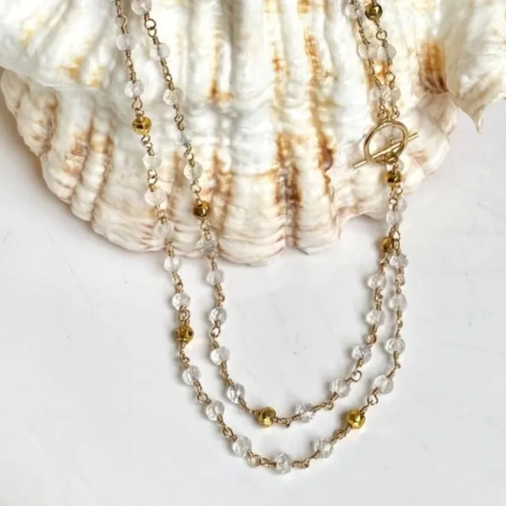 Long Gemstone Necklace - Gina