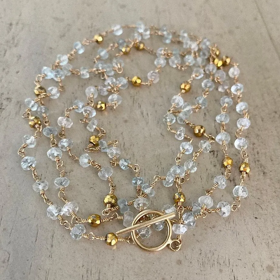 Long Gemstone Necklace - Gina