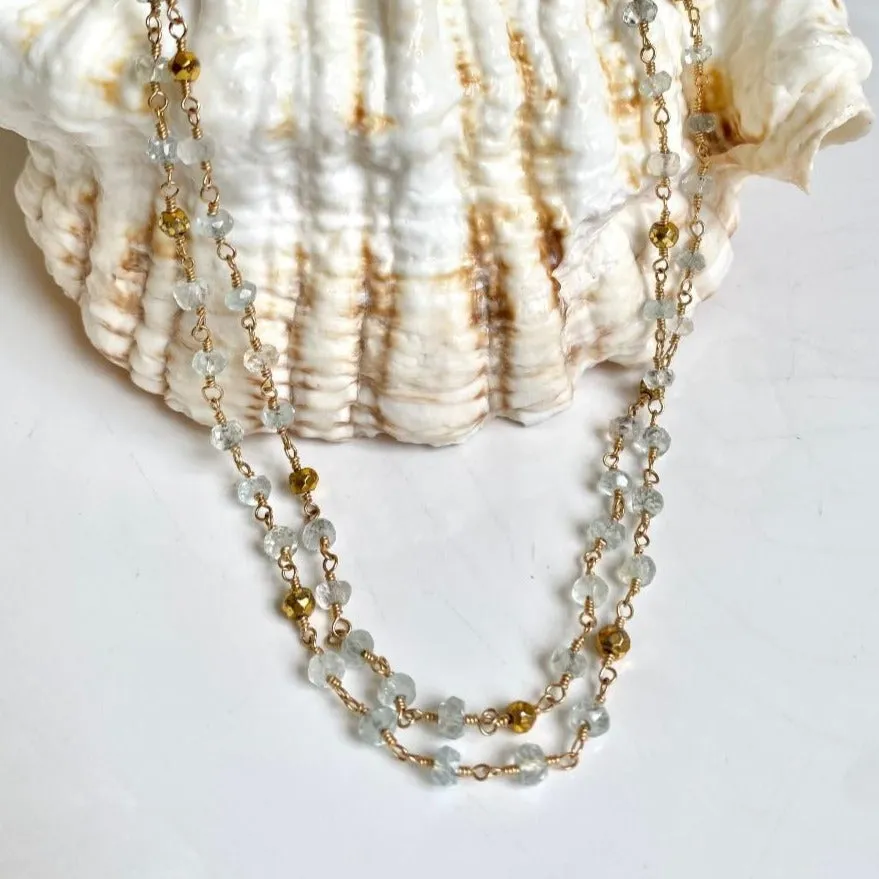 Long Gemstone Necklace - Gina