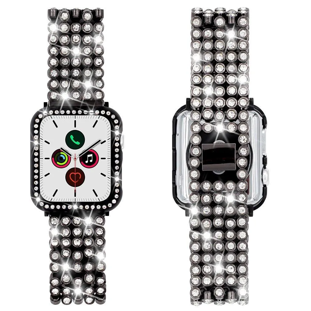 Luxury Diamond Case Steel Strap for Series 6 Crystal Bracelet