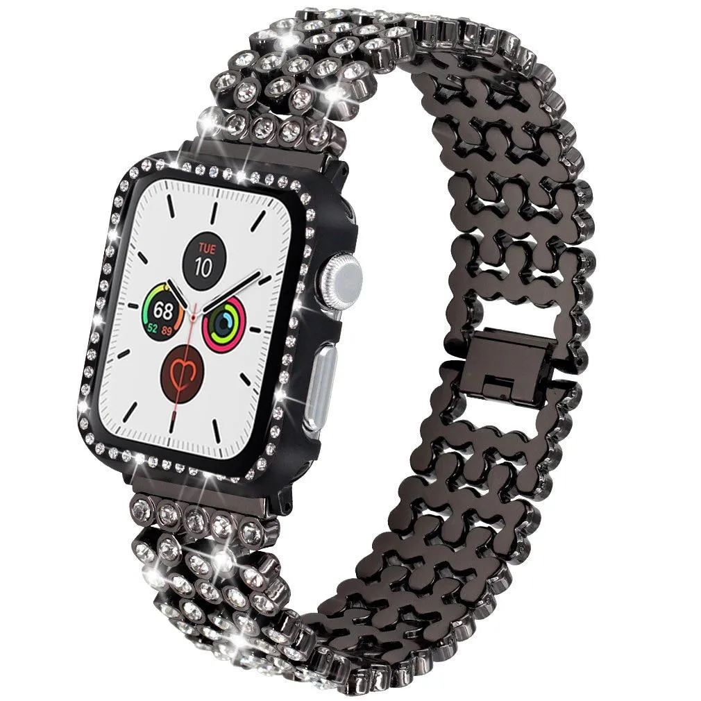 Luxury Diamond Case Steel Strap for Series 6 Crystal Bracelet