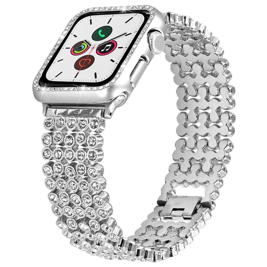 Luxury Diamond Case Steel Strap for Series 6 Crystal Bracelet