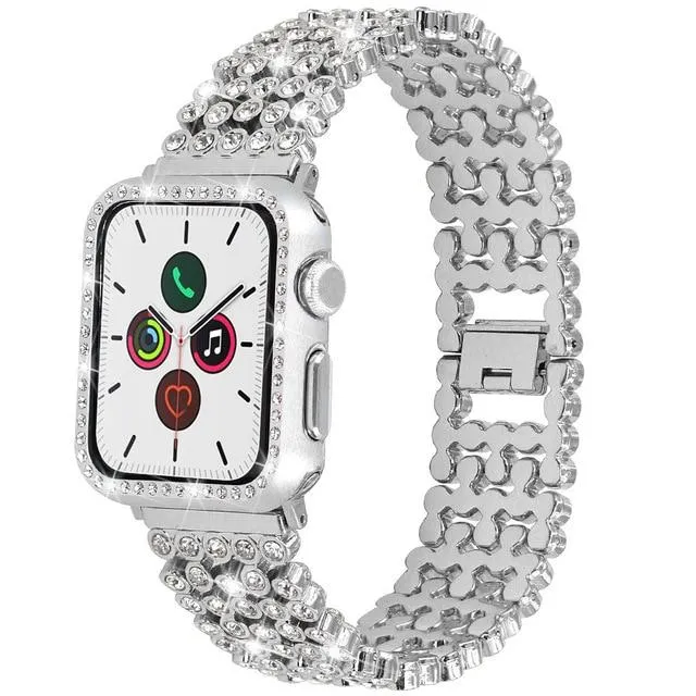 Luxury Diamond Case Steel Strap for Series 6 Crystal Bracelet