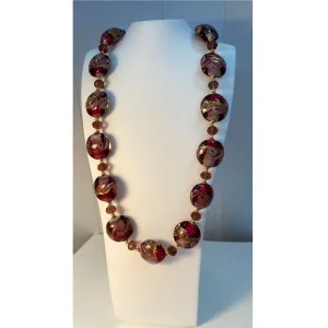 Milena Garnet & Gold Handmade Murano Glass Necklace
