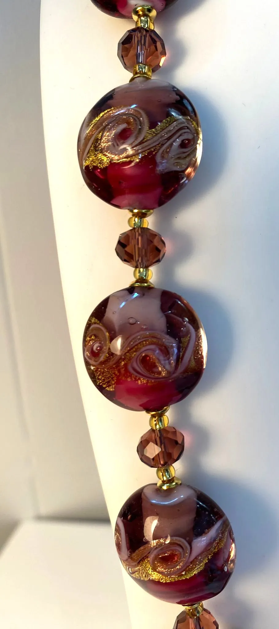 Milena Garnet & Gold Handmade Murano Glass Necklace