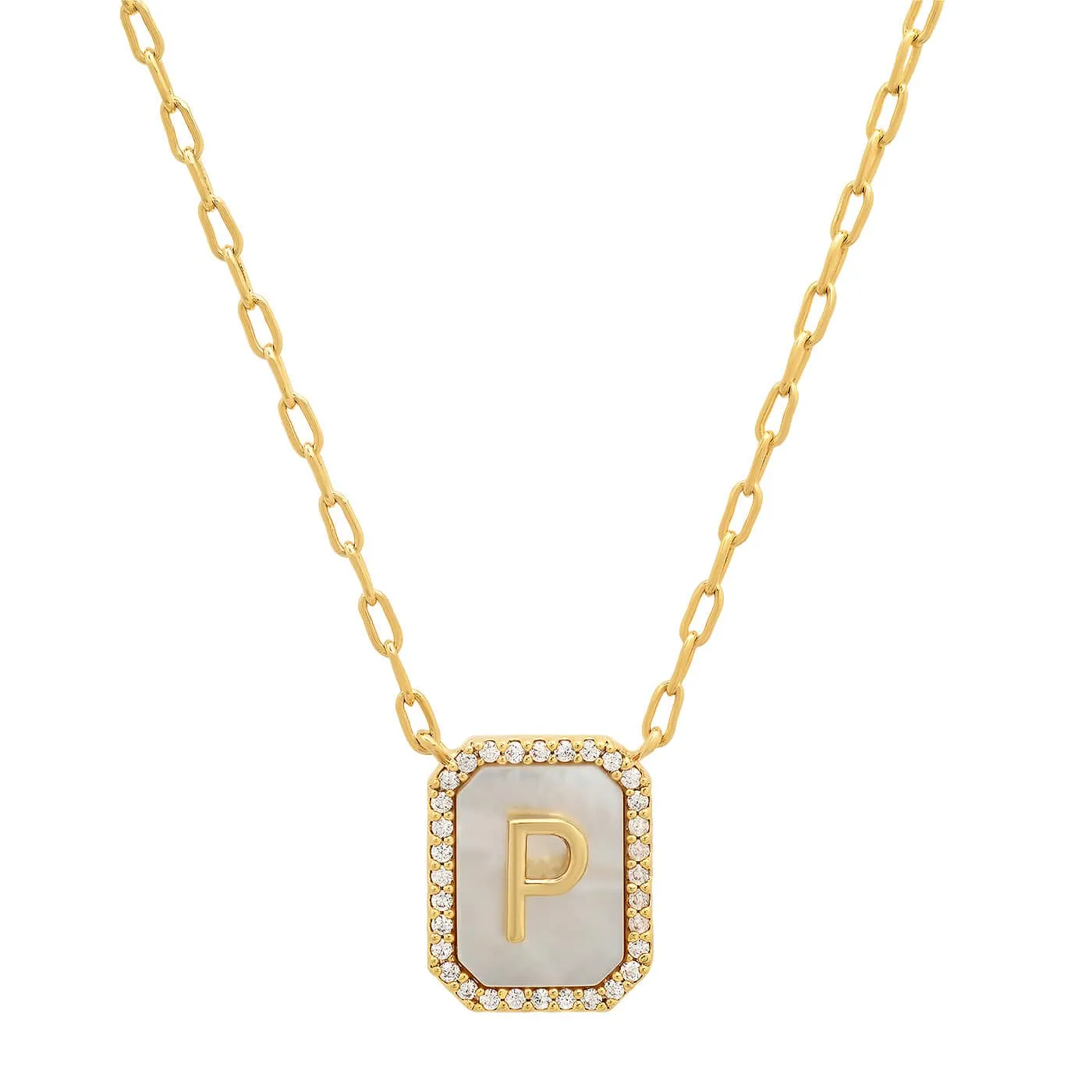 Mother Of Pearl Monogram Necklace