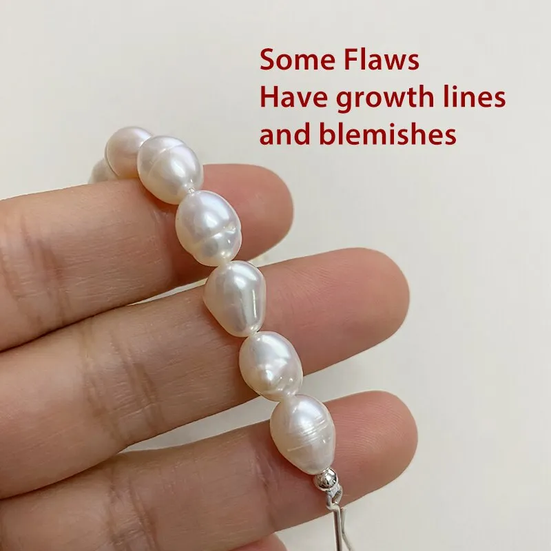 Natural Freshwater Pearl Necklace 925 Silver Buckle