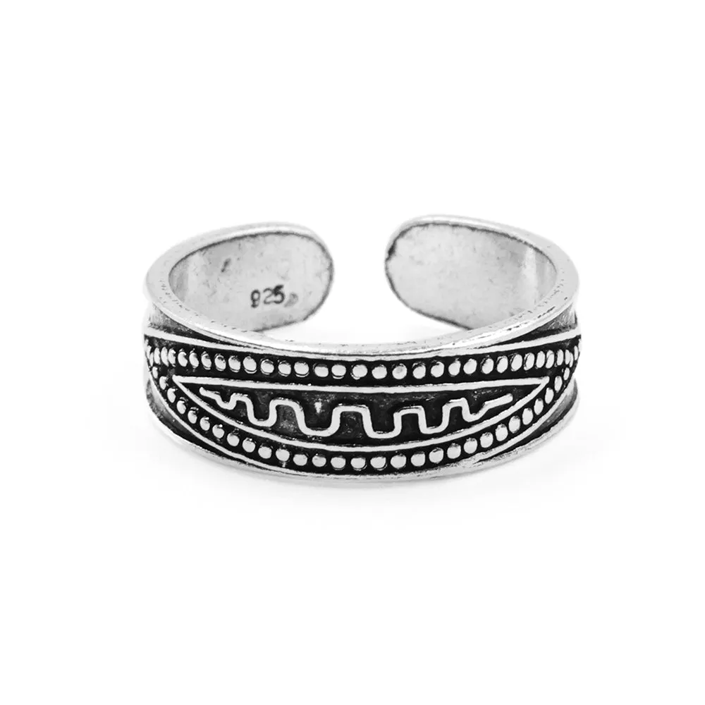 Oxidised Silver Adjustable Toe Ring