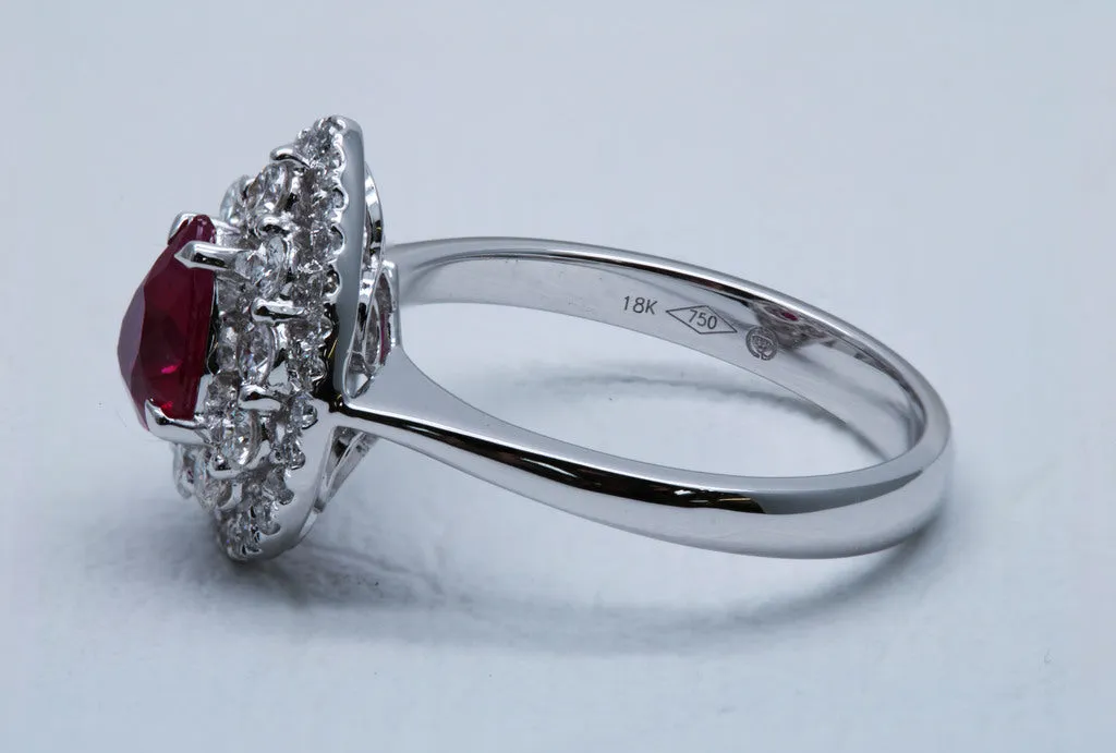 Pear Cut Ruby Ring