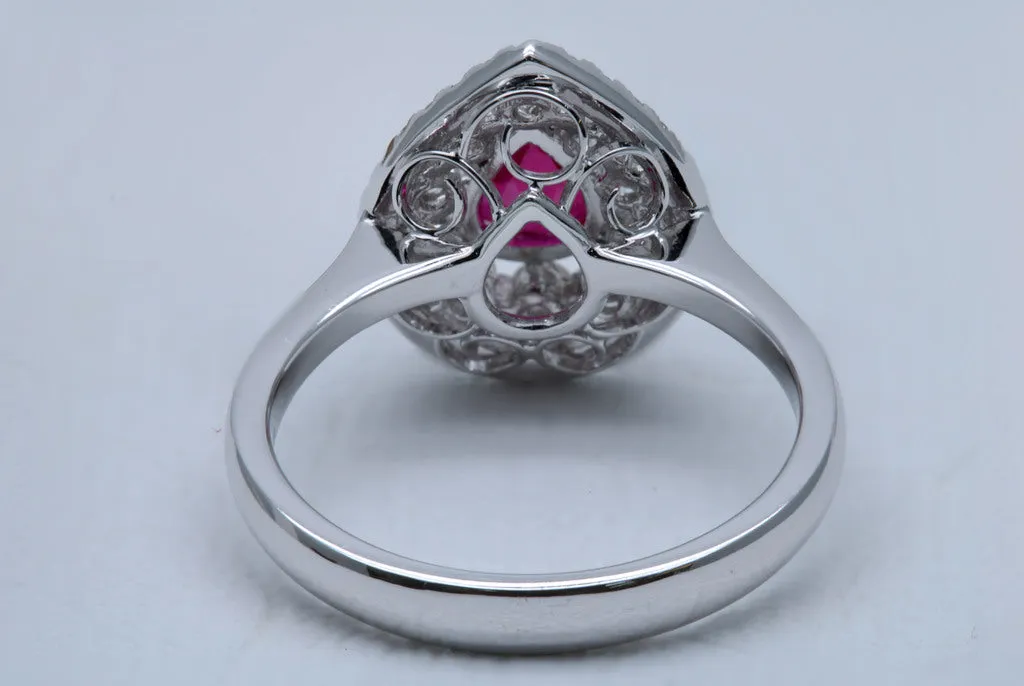 Pear Cut Ruby Ring