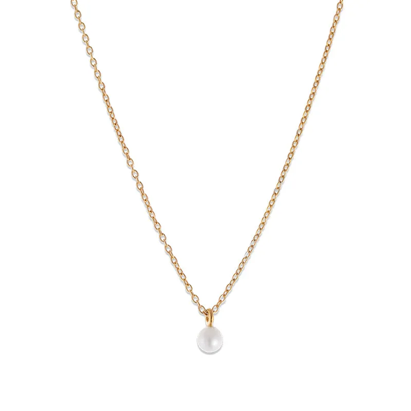Petit Pearl Necklace, Gold
