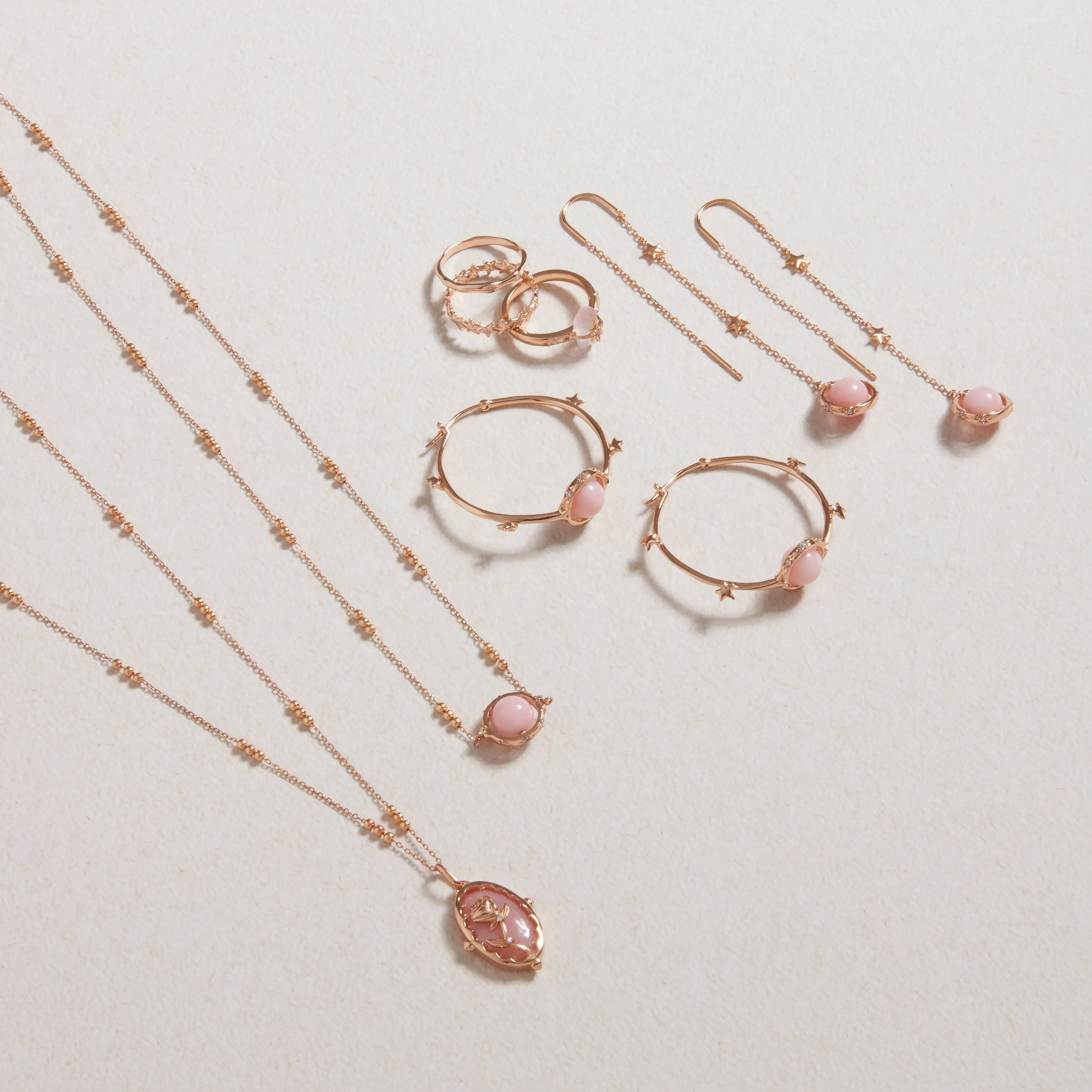 Pink Opal Silver Drop Earrings - Anahata