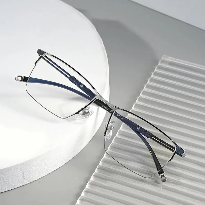 Pure Titanium Glasses Frame with Recipe Men Business Style Male High Quality Eyeglasses Prescription Man Style T8602T