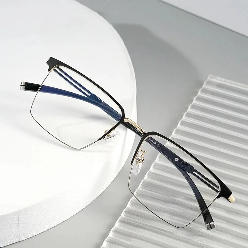 Pure Titanium Glasses Frame with Recipe Men Business Style Male High Quality Eyeglasses Prescription Man Style T8610T