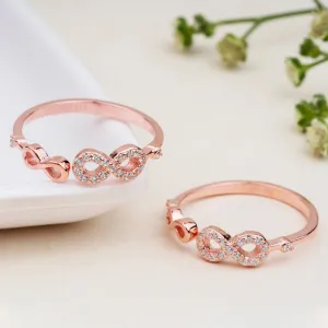 Silver Rose Infinity Toe Ring