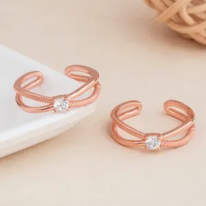 Silver Rose Sculpted Toe Ring