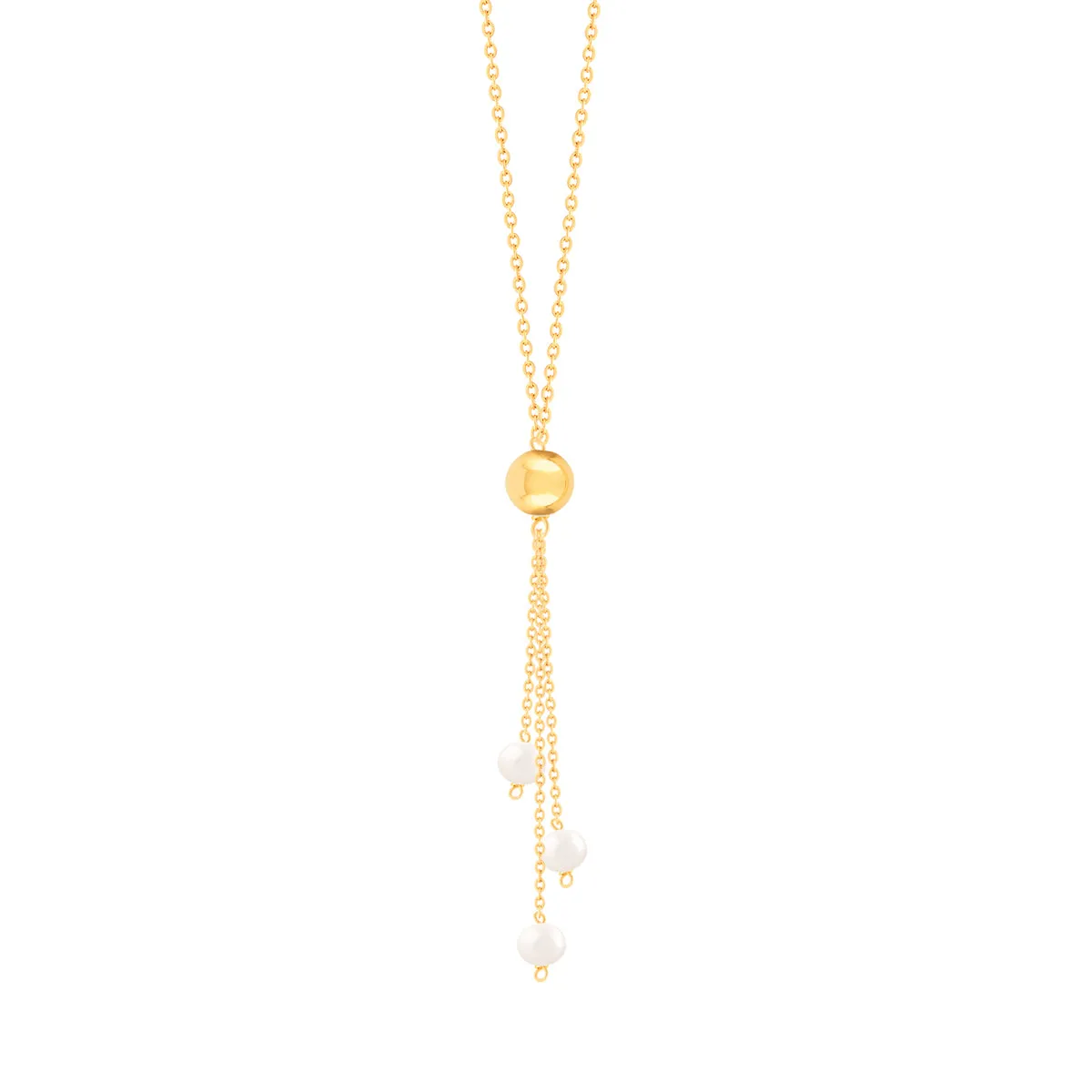 Single Sphere And Pearls Necklace