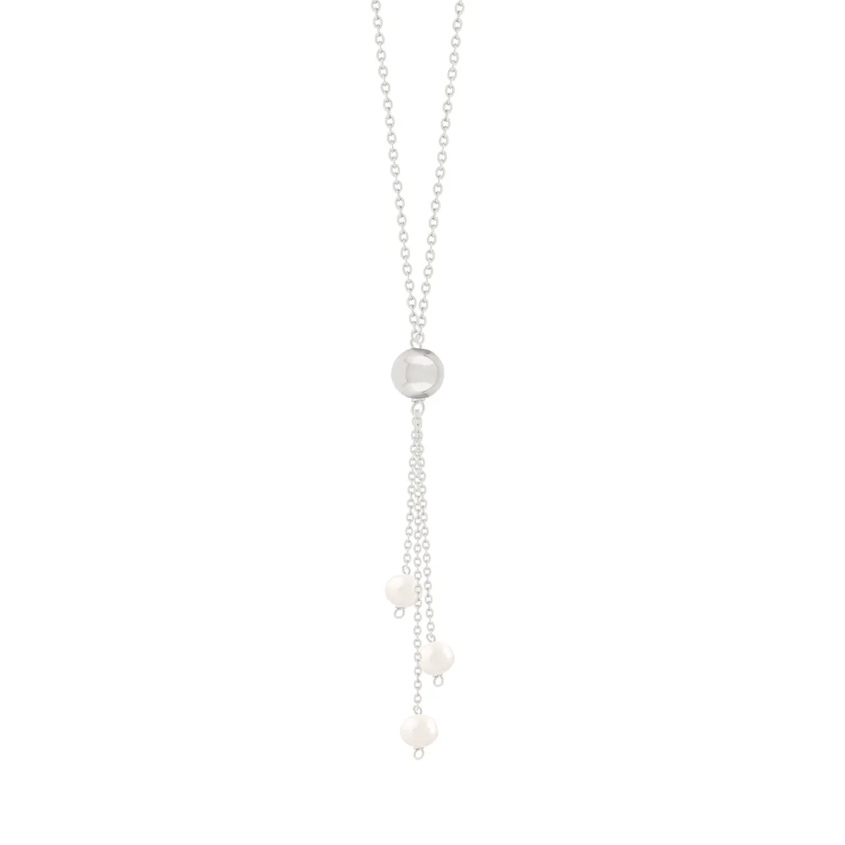 Single Sphere And Pearls Necklace