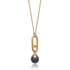 Stellar Hardware Black Pearl Necklace - Gold - BPN03GP