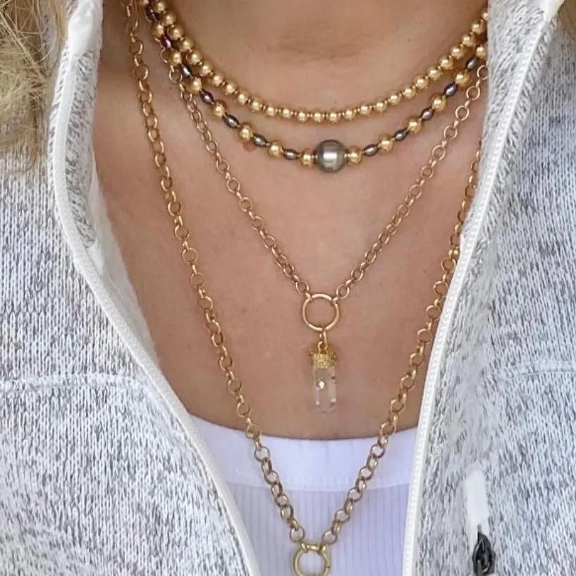 Tahitian Pearl with Gold Beads - Ohana